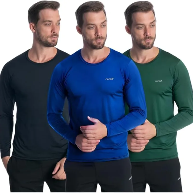 Kit com 3 Camisetas Masculinas - Proteção UV FPU50+
